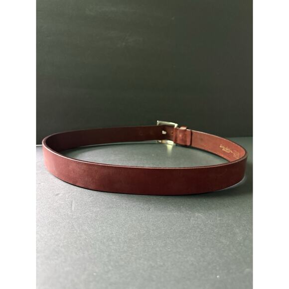 Soho Design Group Leather Belt Brown Size L Made In Italy Silver Buckle Career - Picture 5 of 9